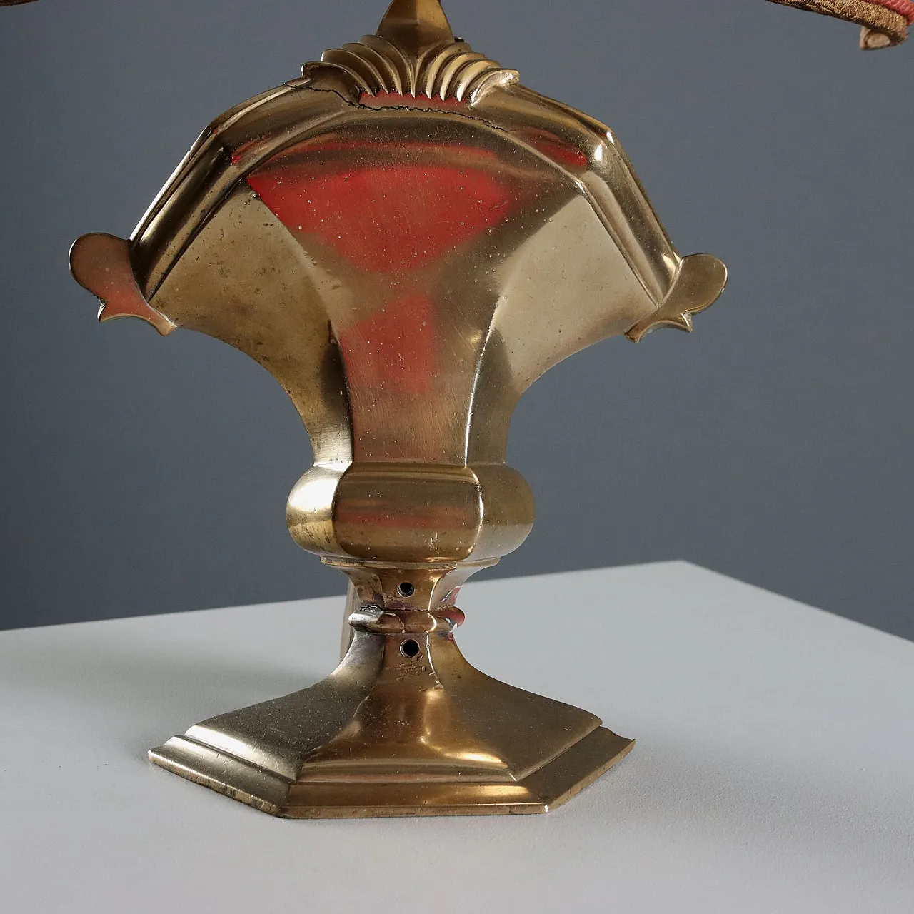 Pair of table lamps in bronze and carved wood, 19th century 6