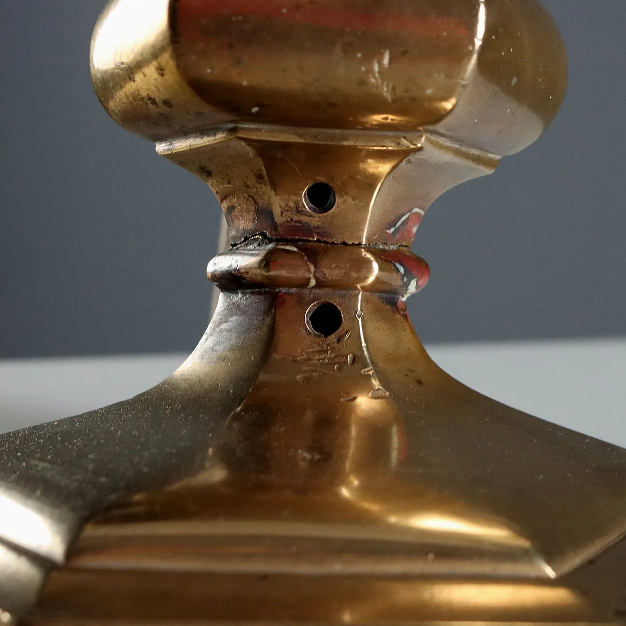 Pair of table lamps in bronze and carved wood, 19th century 8