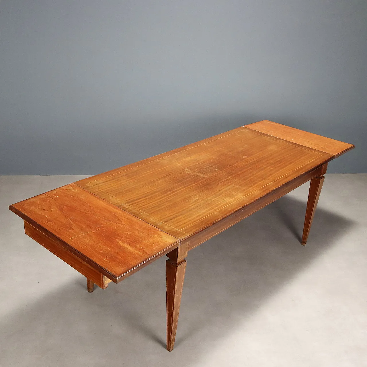 Dining room table in mahogany veneer, 1950s 8