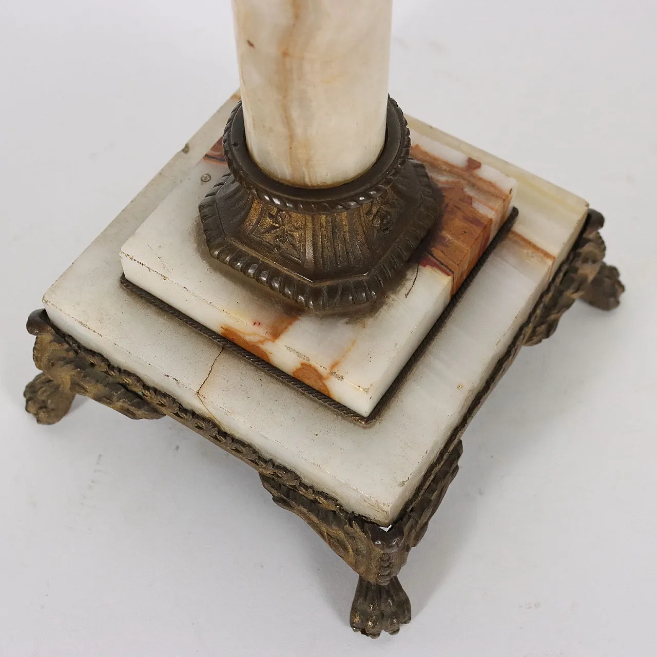 Colonna in onice e bronzo dorato, inizio '900 7