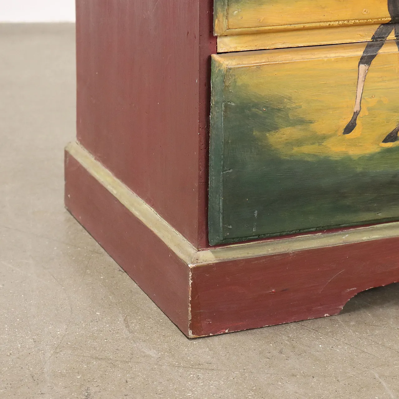 Comodino in legno con dipinto, '900 5
