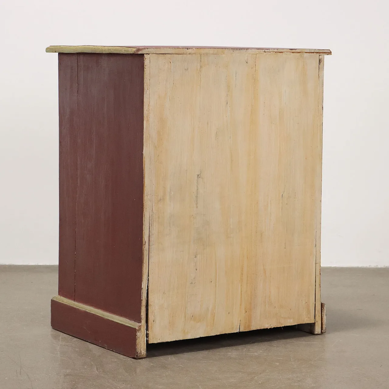 Comodino in legno con dipinto, '900 7