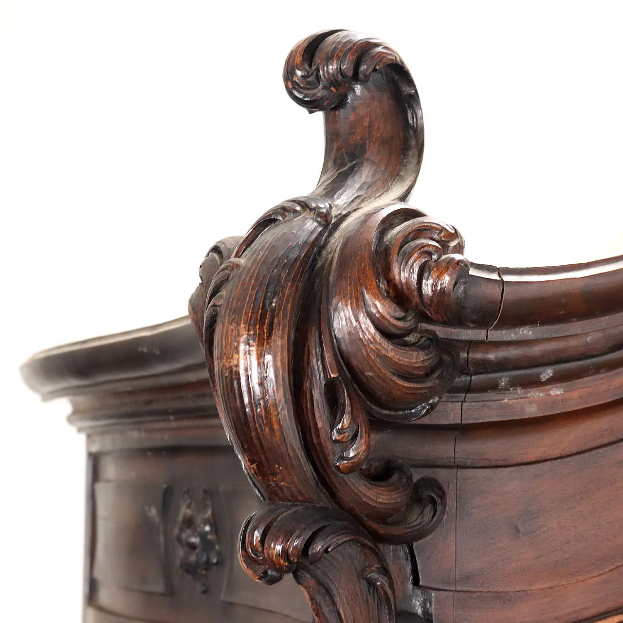 Armadio in stile barocco in noce con specchio, '800 3