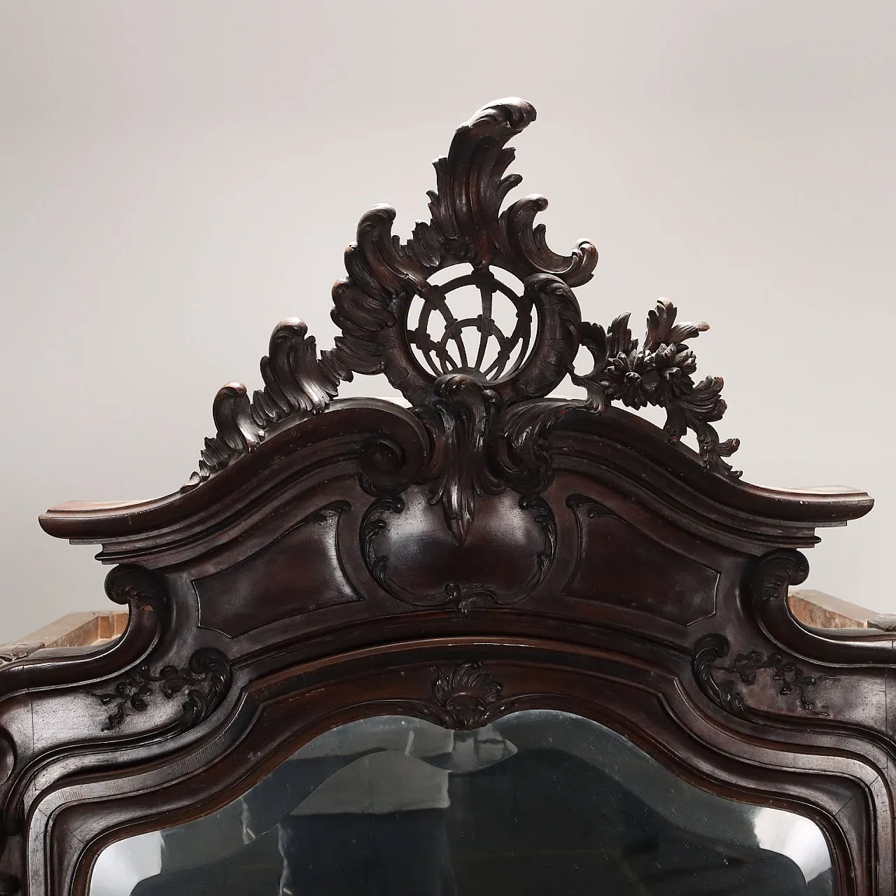Armadio in stile barocco in noce con specchio, '800 5