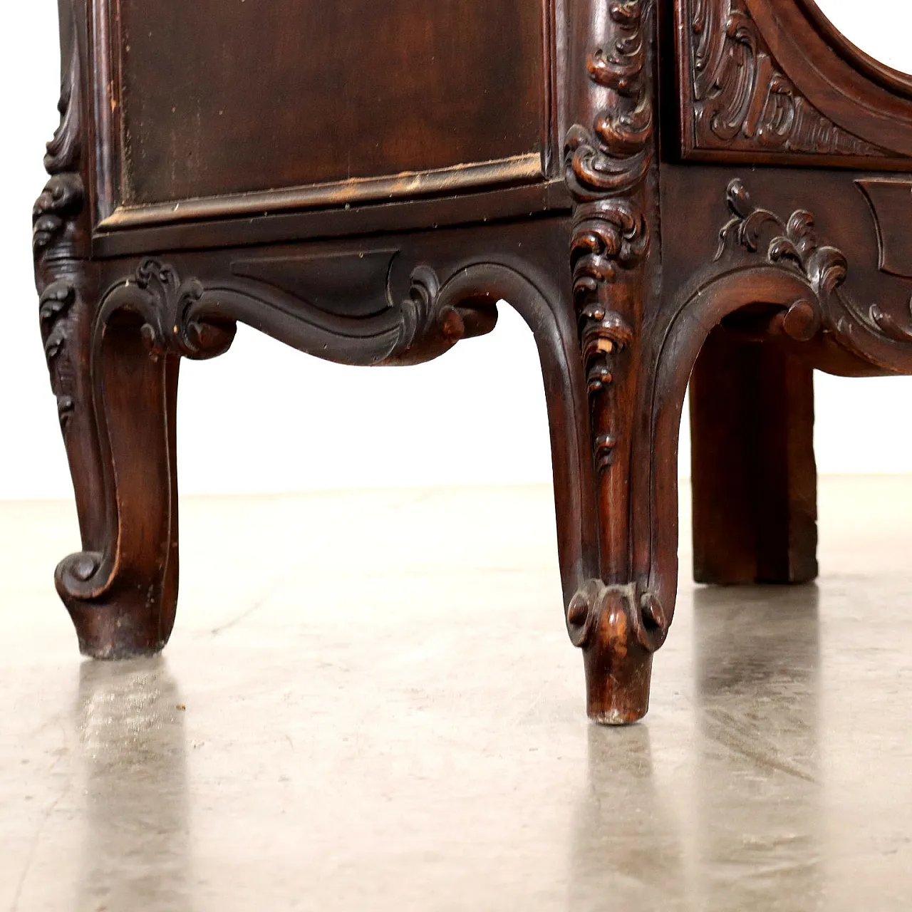 Armadio in stile barocco in noce con specchio, '800 7