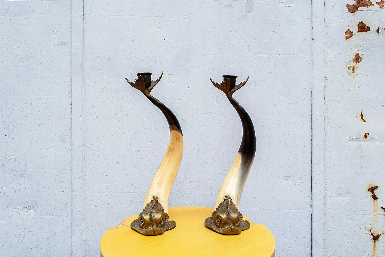 Pair of fish-shaped candleholders by Hauy Pouigo, 1970s 1
