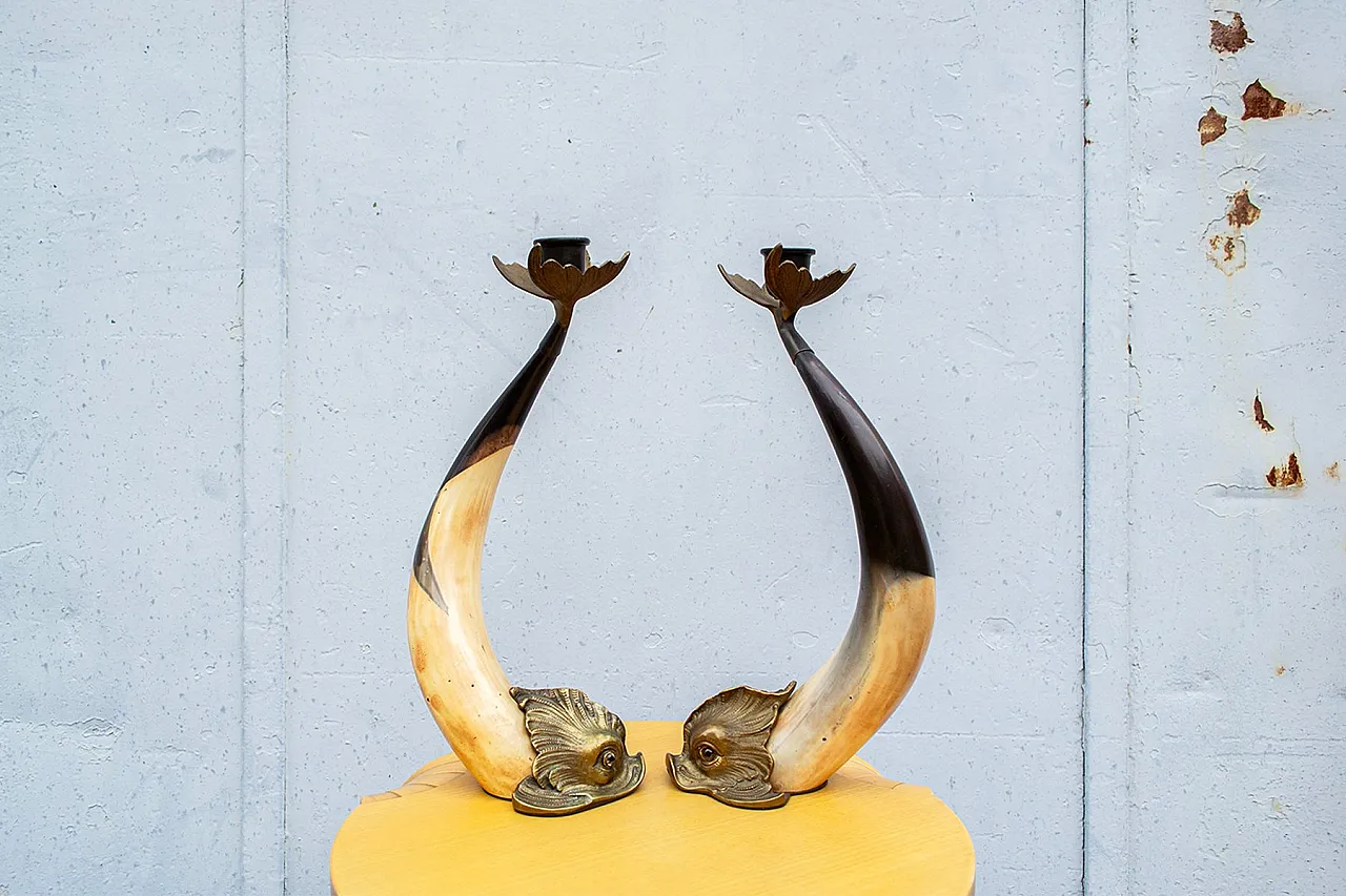 Pair of fish-shaped candleholders by Hauy Pouigo, 1970s 2