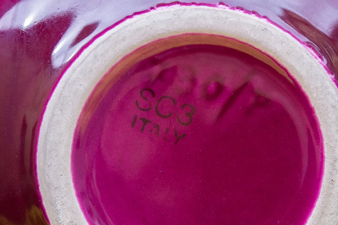 Vasi in ceramica gialla di SIC e vaso viola di SC3 Italia, anni '60 5