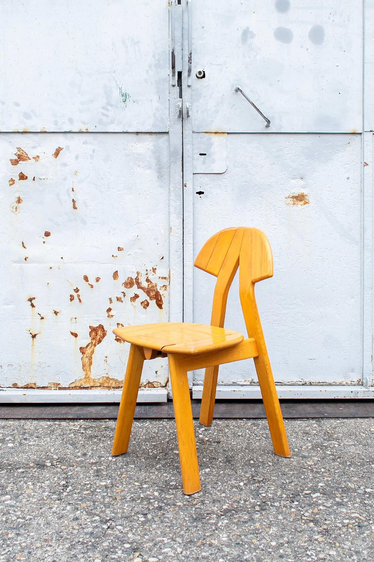 Sedia pieghevole in quercia, anni '70 2