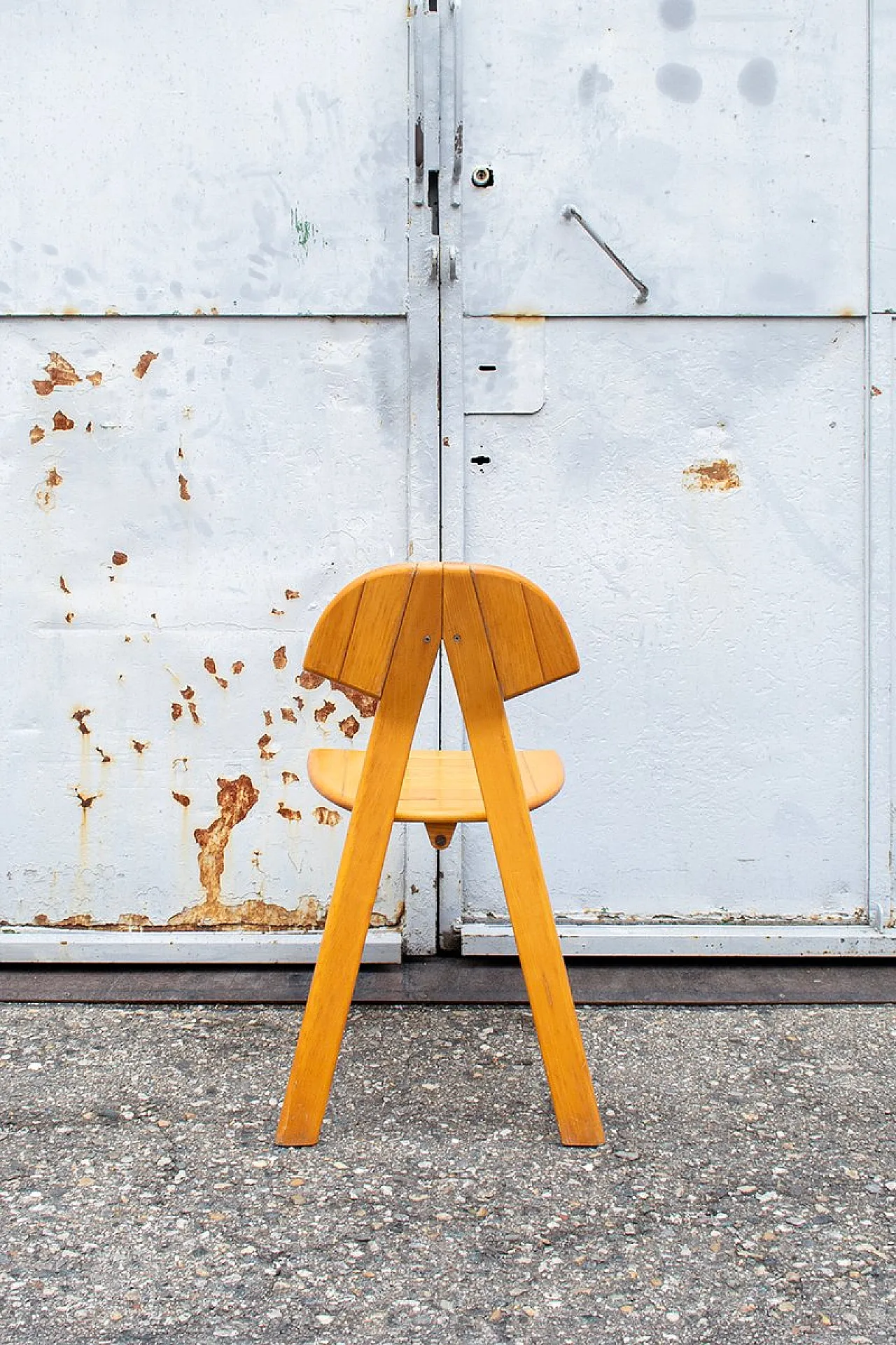 Sedia pieghevole in quercia, anni '70 4