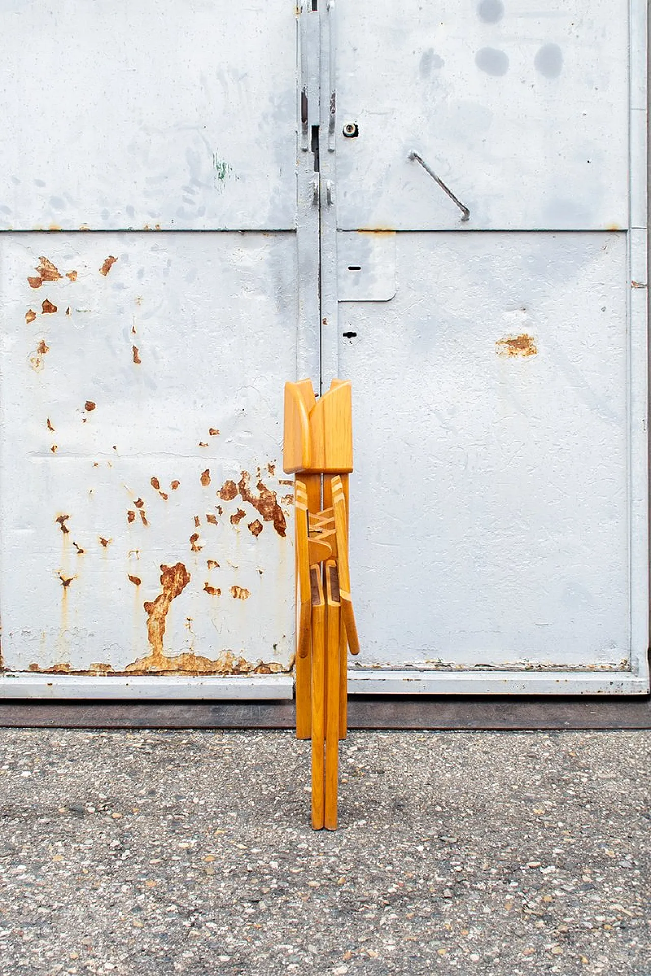 Sedia pieghevole in quercia, anni '70 5