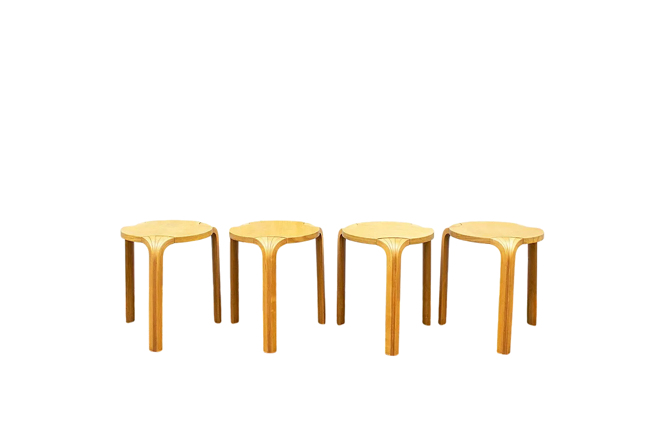 4 Sgabelli X600 di Alvar Aalto per Artek, anni '70 7