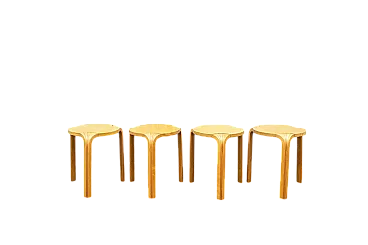 4 Sgabelli X600 di Alvar Aalto per Artek, anni '70