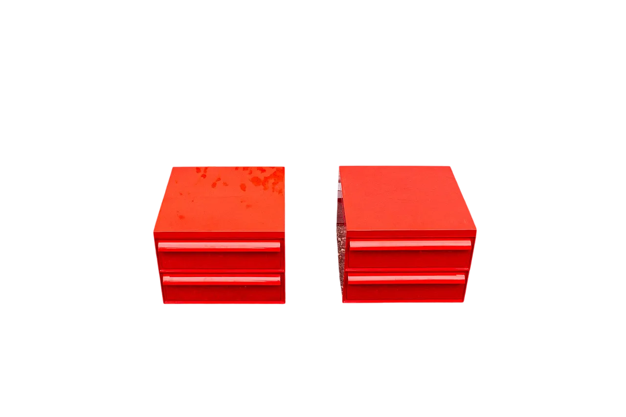 Pair of Model 4601 3-5 Bedside Tables by S.Fussell for Kartell, 1970s 5