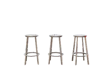 3 Sgabelli Déjà-Vu in alluminio di Naoto Fukasawa per Magis, anni 2000