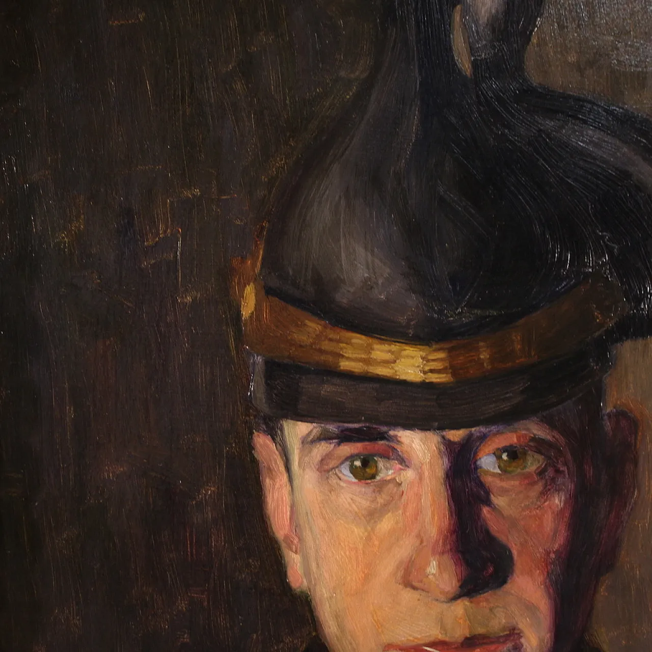 E. Vass, Ritratto di militare firmato e datato, 1915 3