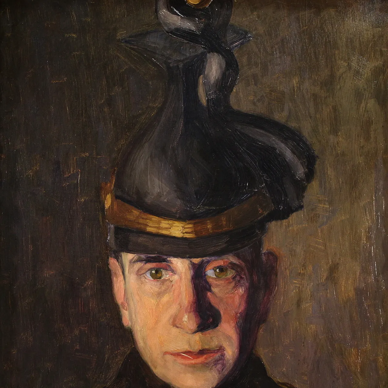 E. Vass, Ritratto di militare firmato e datato, 1915 6