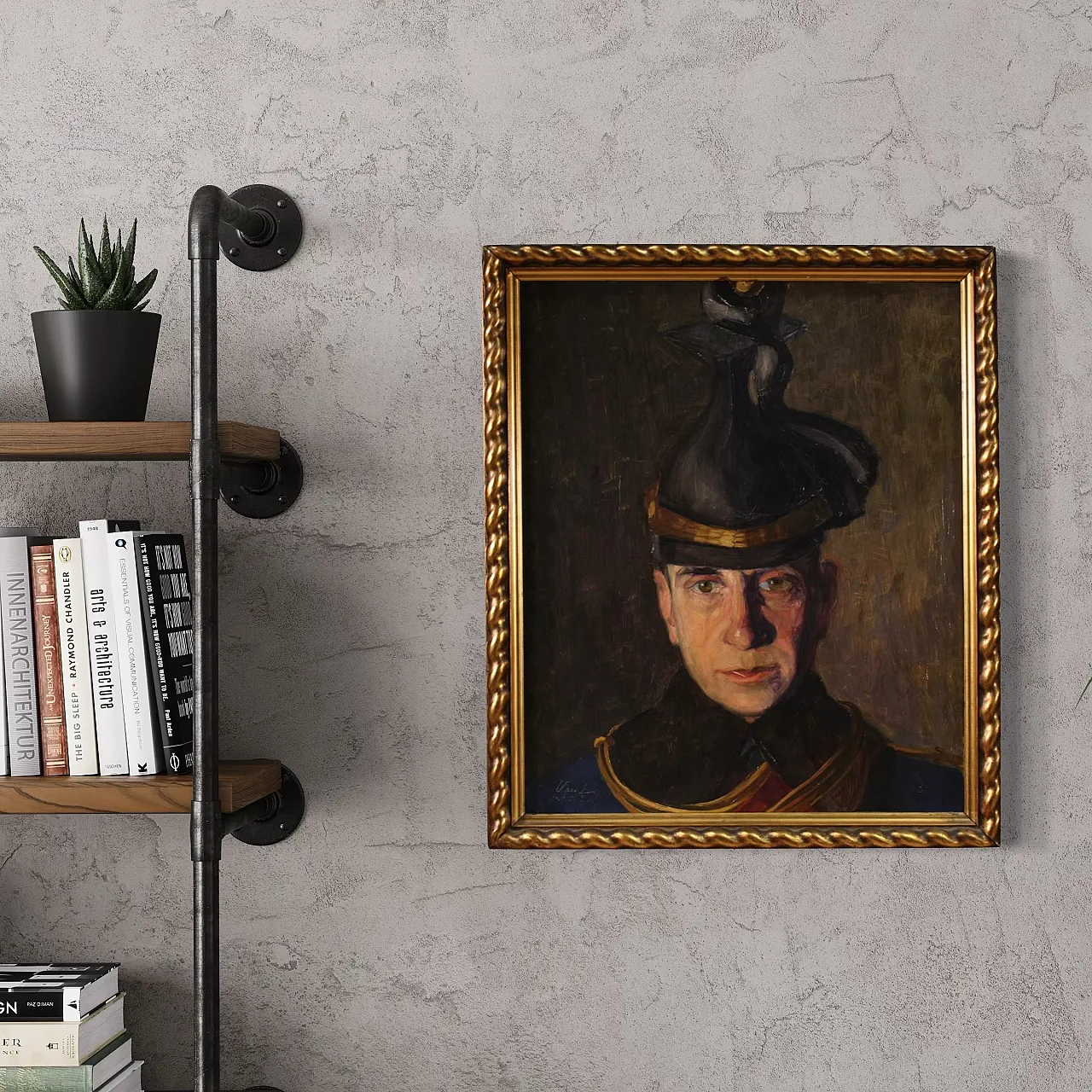 E. Vass, Ritratto di militare firmato e datato, 1915 13