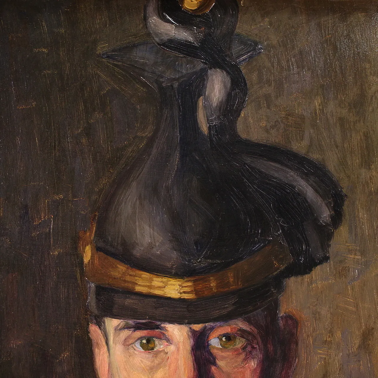 E. Vass, Ritratto di militare firmato e datato, 1915 15