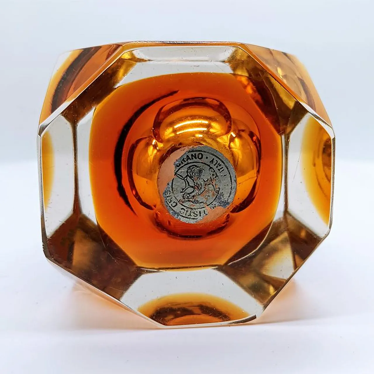 Accendino da tavolo in vetro di Murano di F. Poli per Seguso, anni '60 2