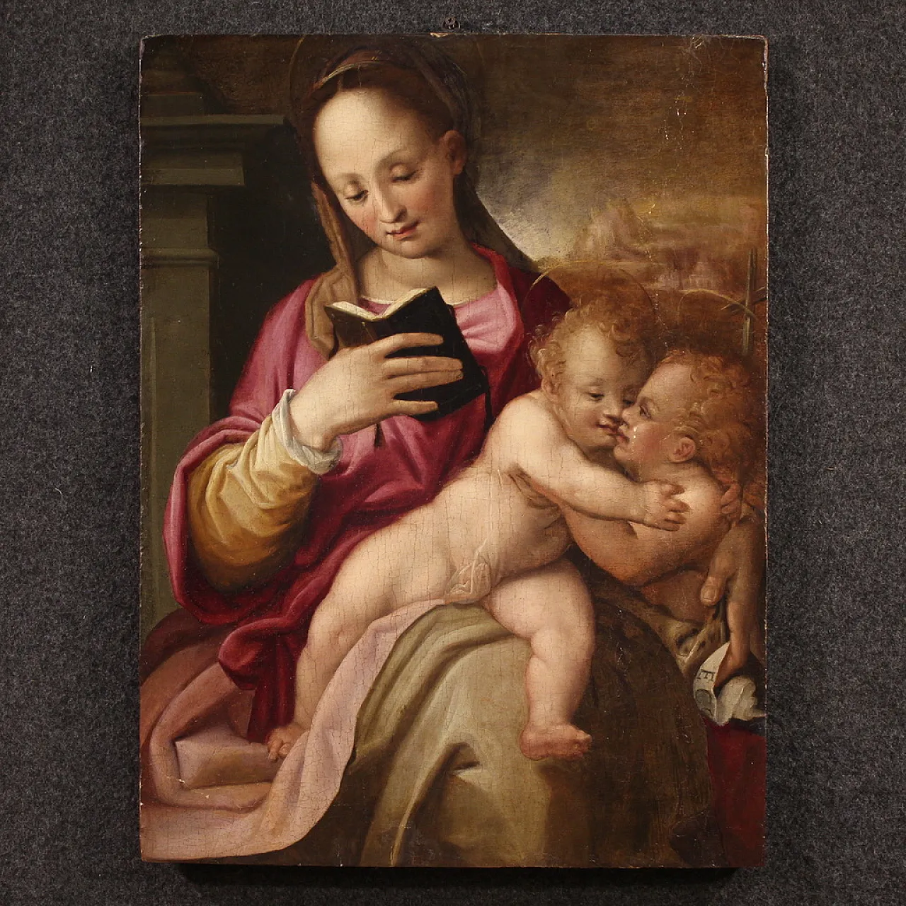 Painted on the table Madonna and Child and San Giovannino, 16th c. 1