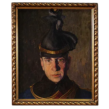 E. Vass, Ritratto di militare firmato e datato, 1915
