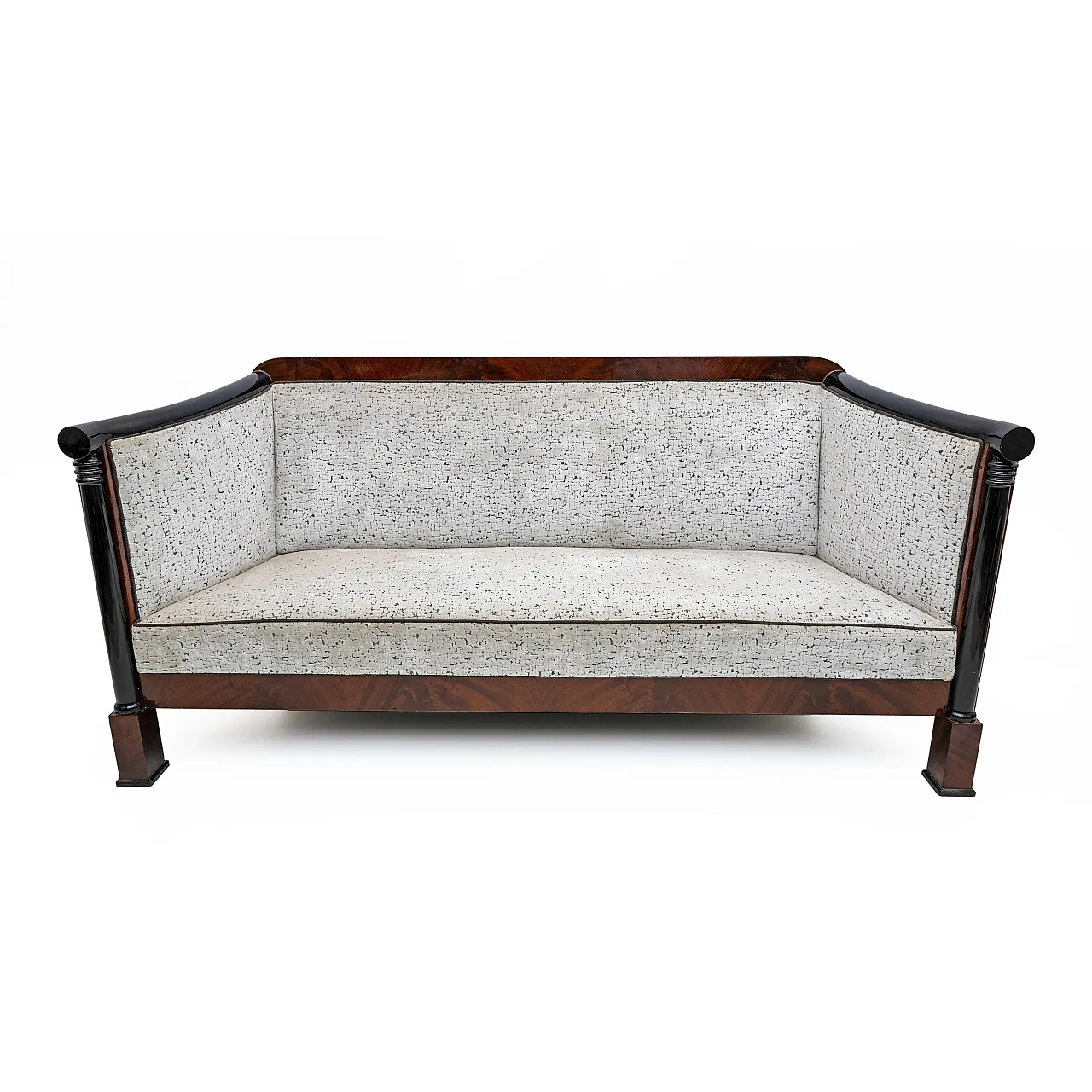 Coppia di poltrone con divano Biedermeier in mogano, '800 2