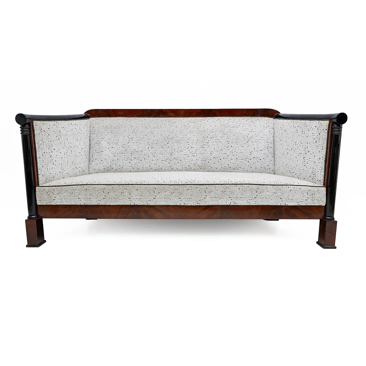 Coppia di poltrone con divano Biedermeier in mogano, '800 3