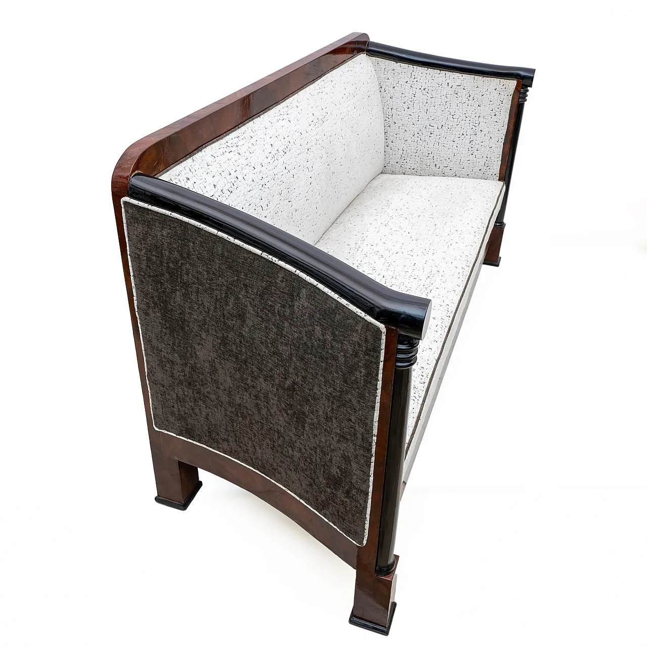 Coppia di poltrone con divano Biedermeier in mogano, '800 4