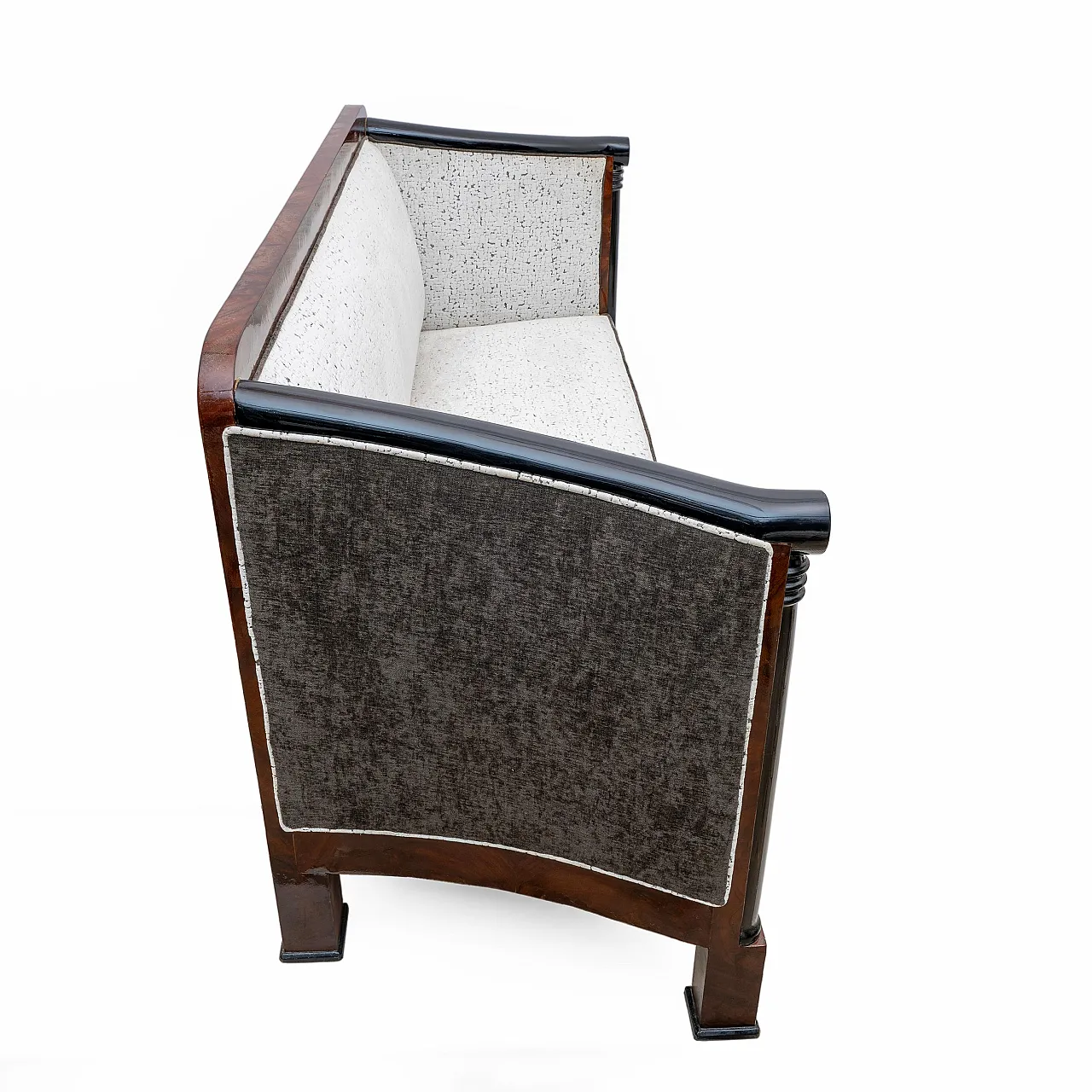 Coppia di poltrone con divano Biedermeier in mogano, '800 5