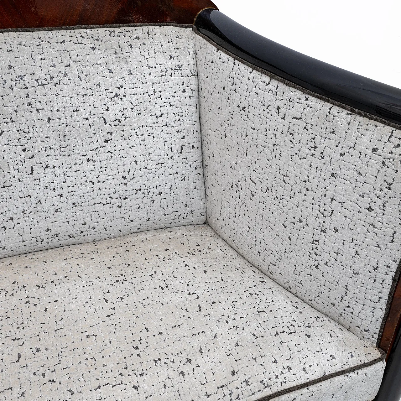 Coppia di poltrone con divano Biedermeier in mogano, '800 8