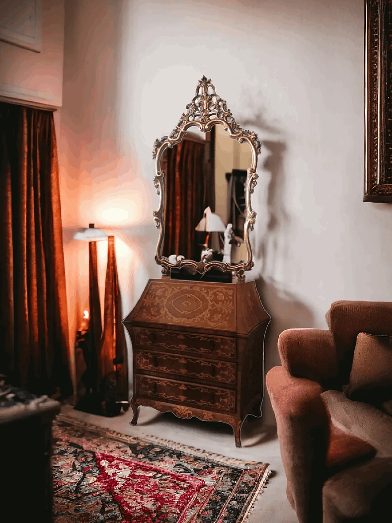 Secretaires A Ribalta Con Specchiera, 20s 1