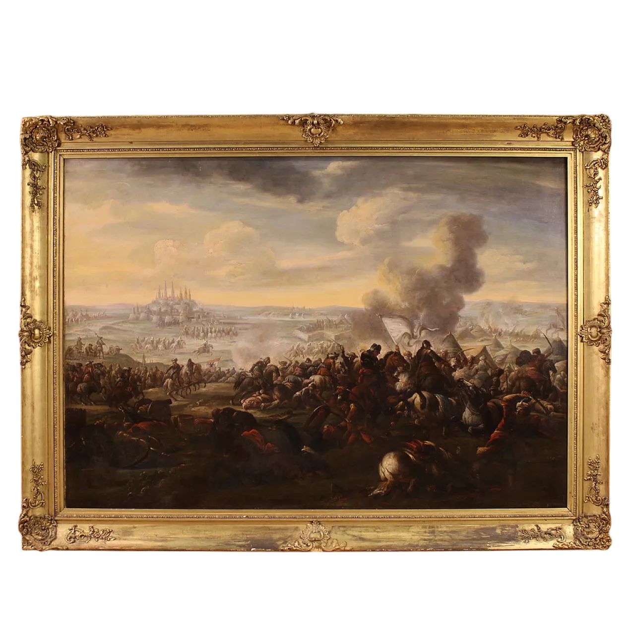 War scene, Italian oil painting on canvas, 18th century 15
