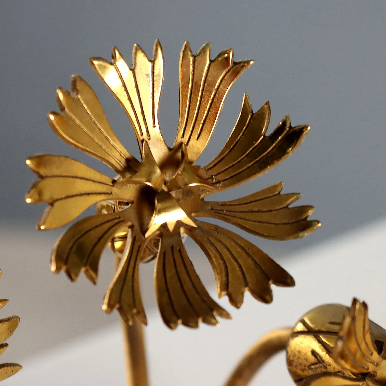 Imhof table clock in gilded brass, 1950s 4