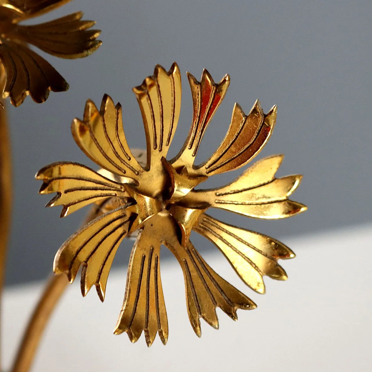 Imhof table clock in gilded brass, 1950s 5