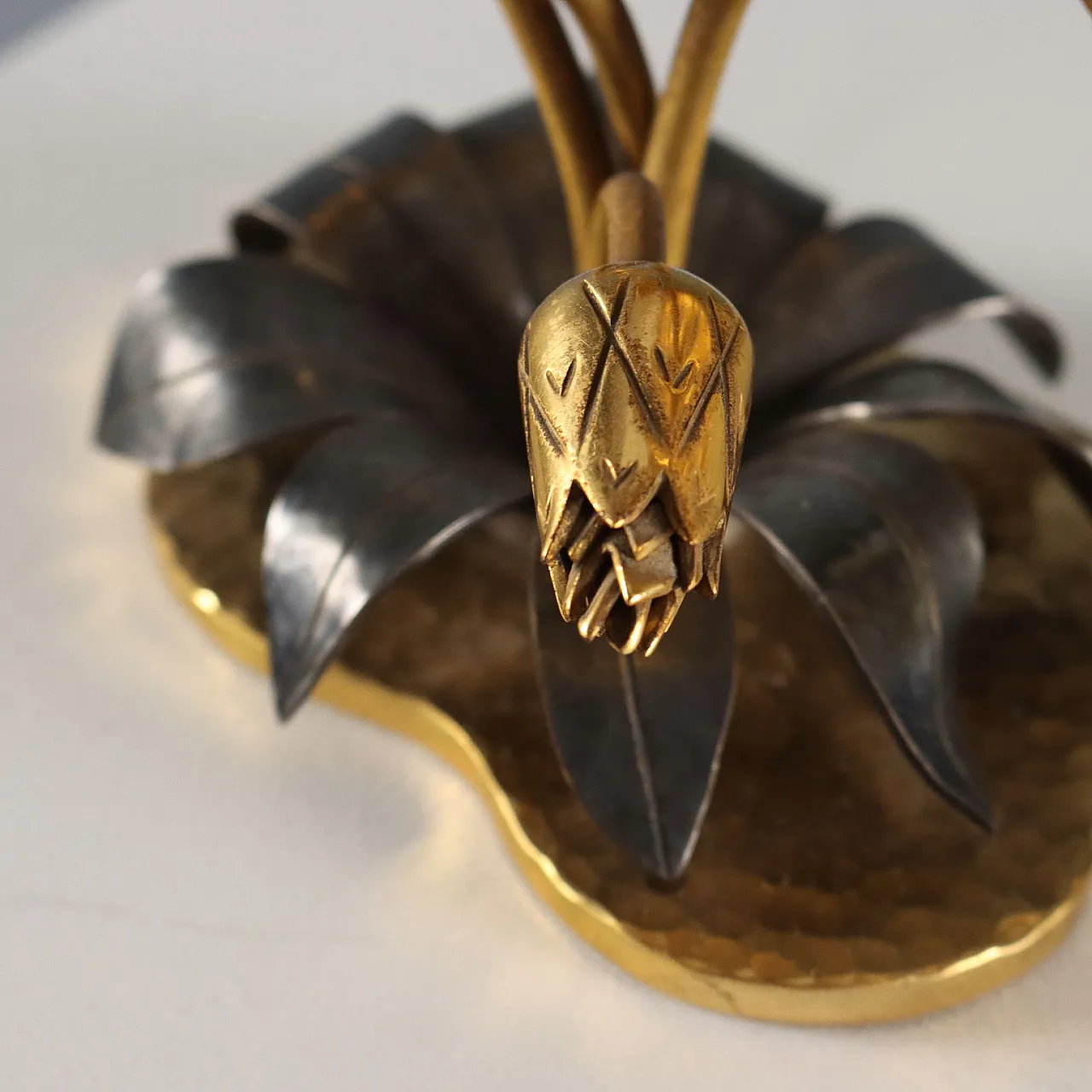 Imhof table clock in gilded brass, 1950s 9
