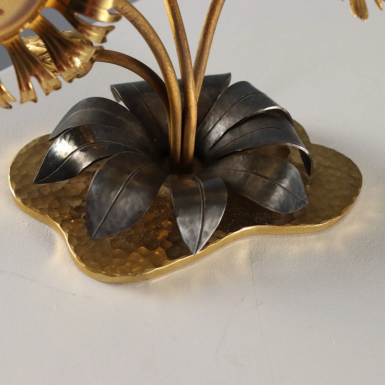 Imhof table clock in gilded brass, 1950s 10