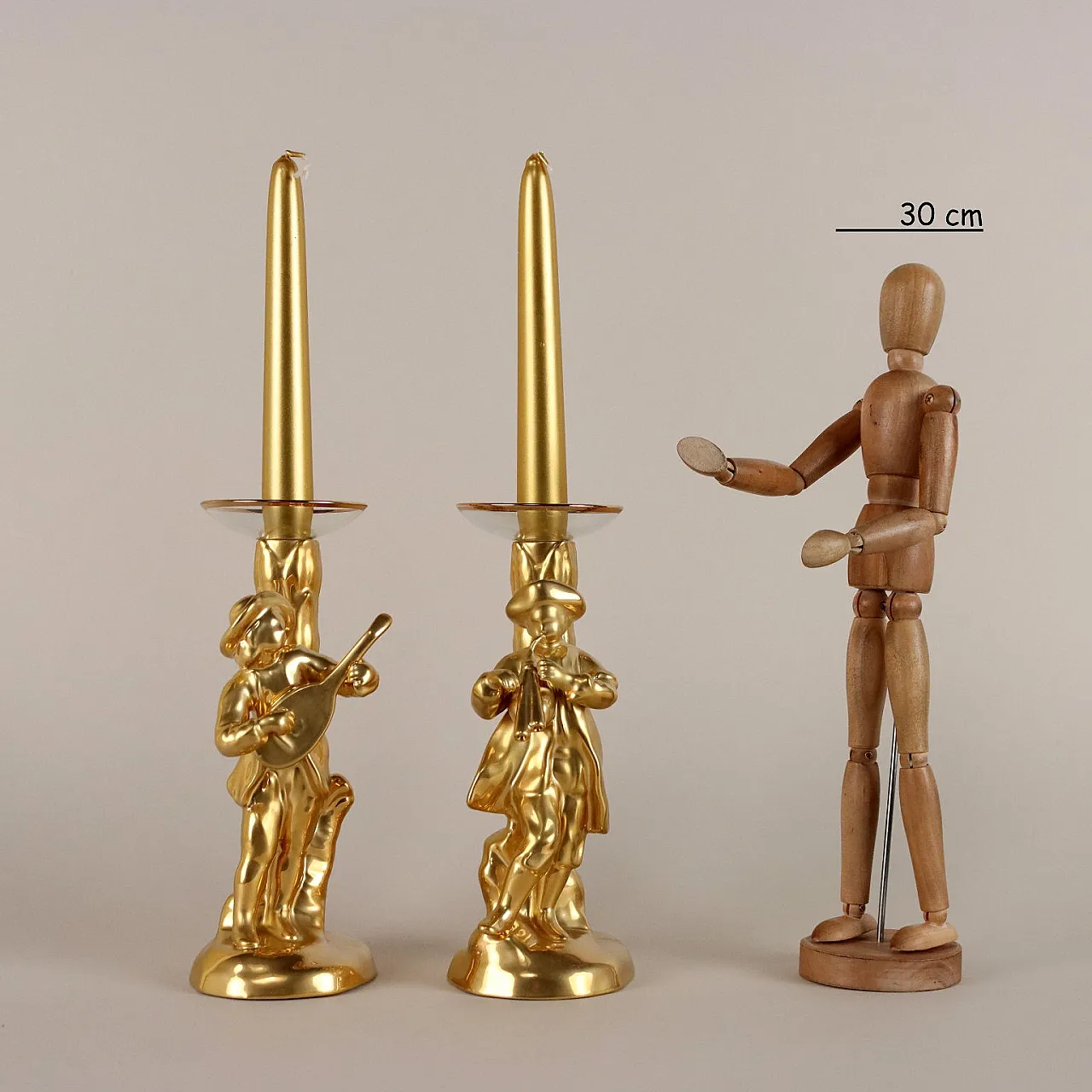 Coppia di candelieri in ceramica di Manifattura Este, '900 2