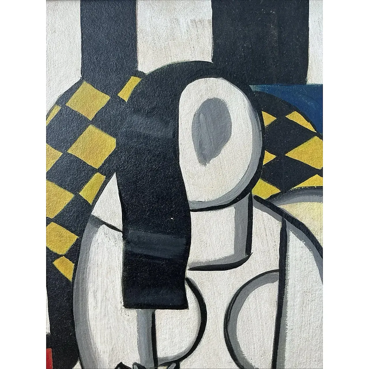 Dipinto cubista francese alla maniera di Leger a olio, '900 2
