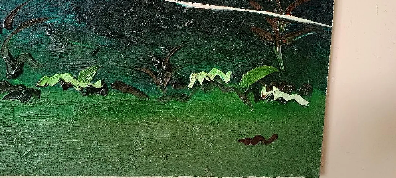Abstract painting, oil on canvas by Simone Ciani, 20th century 8