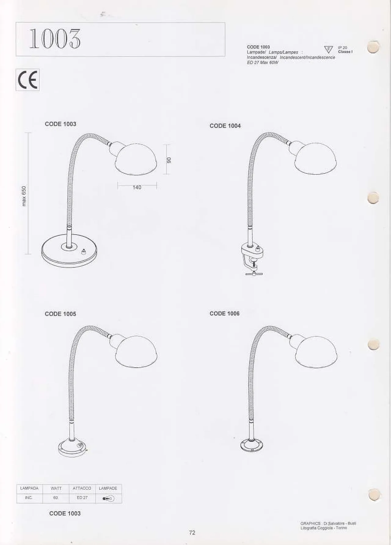 Lampada da tavolo art. 1003 Seminara in alluminio, anni '60 7