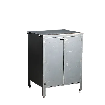 Armadio industriale in legno e metallo, anni '60