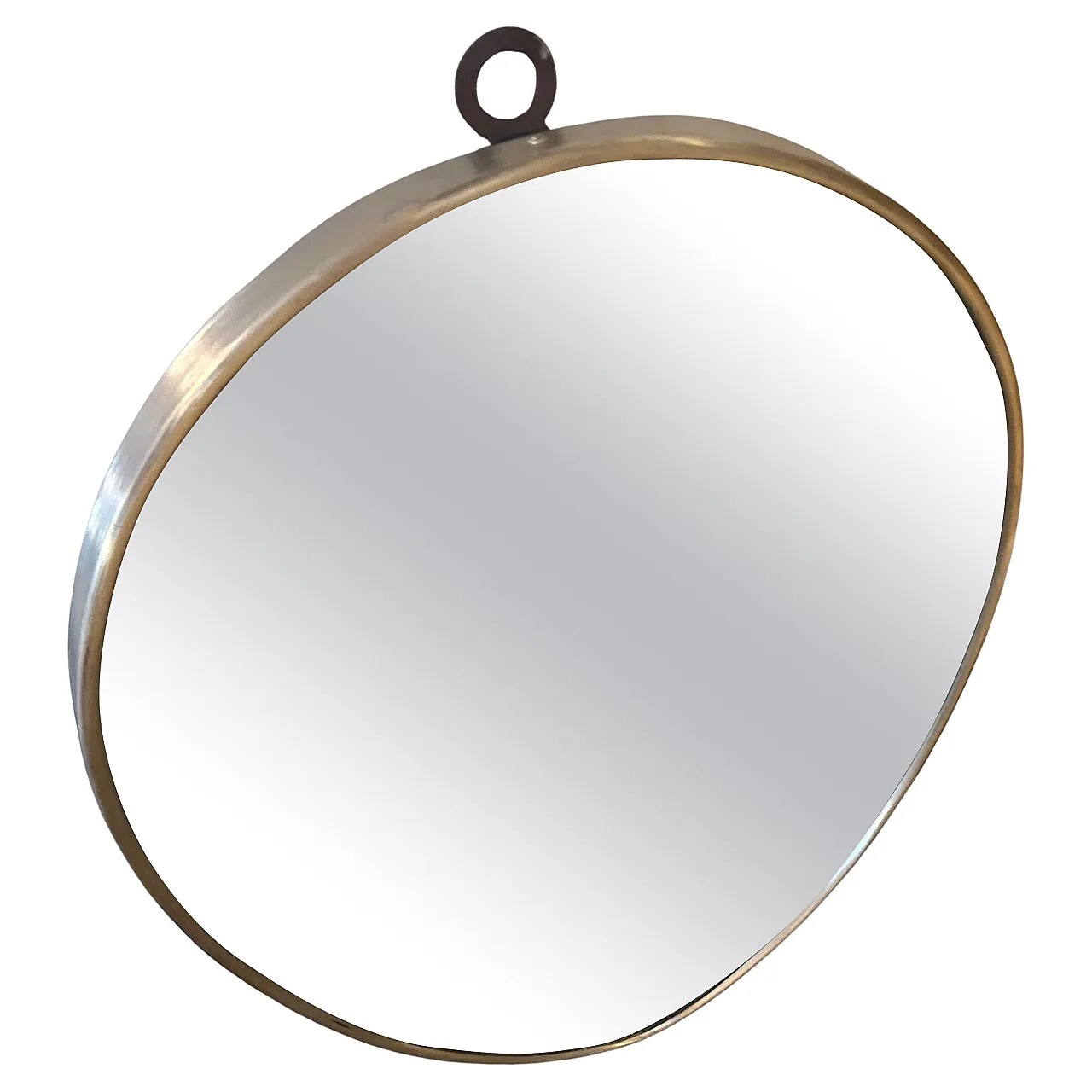 Specchio da parete ovale in ottone di Giò Ponti, anni '50 1