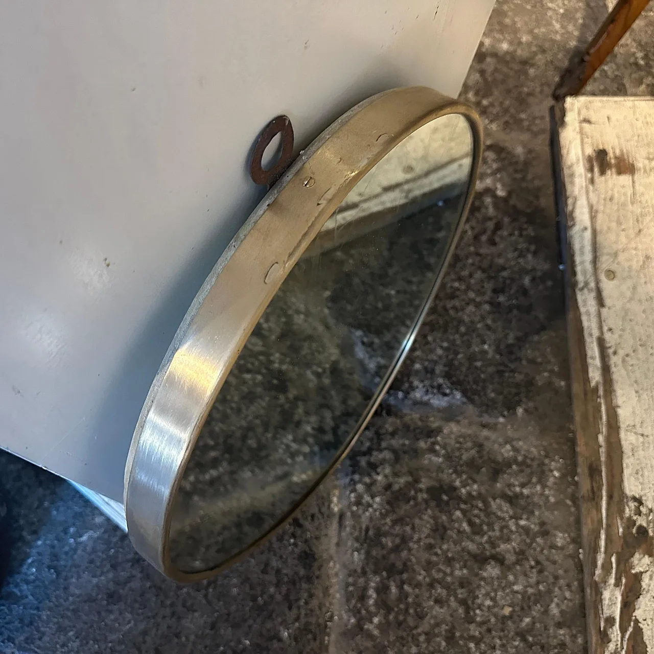 Specchio da parete ovale in ottone di Giò Ponti, anni '50 2