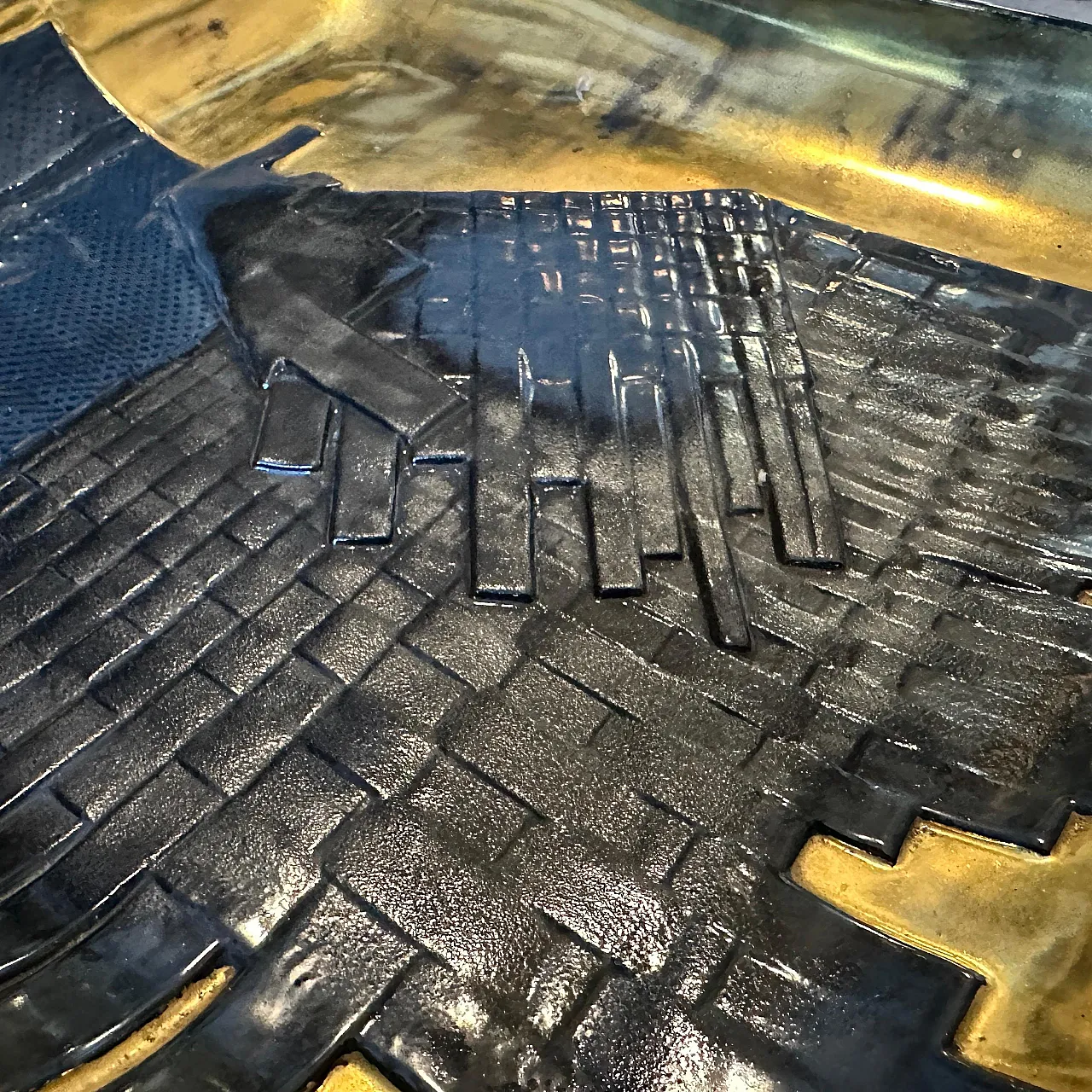 Gold and black ceramic vide poche by Capodimonte, 1980s 2