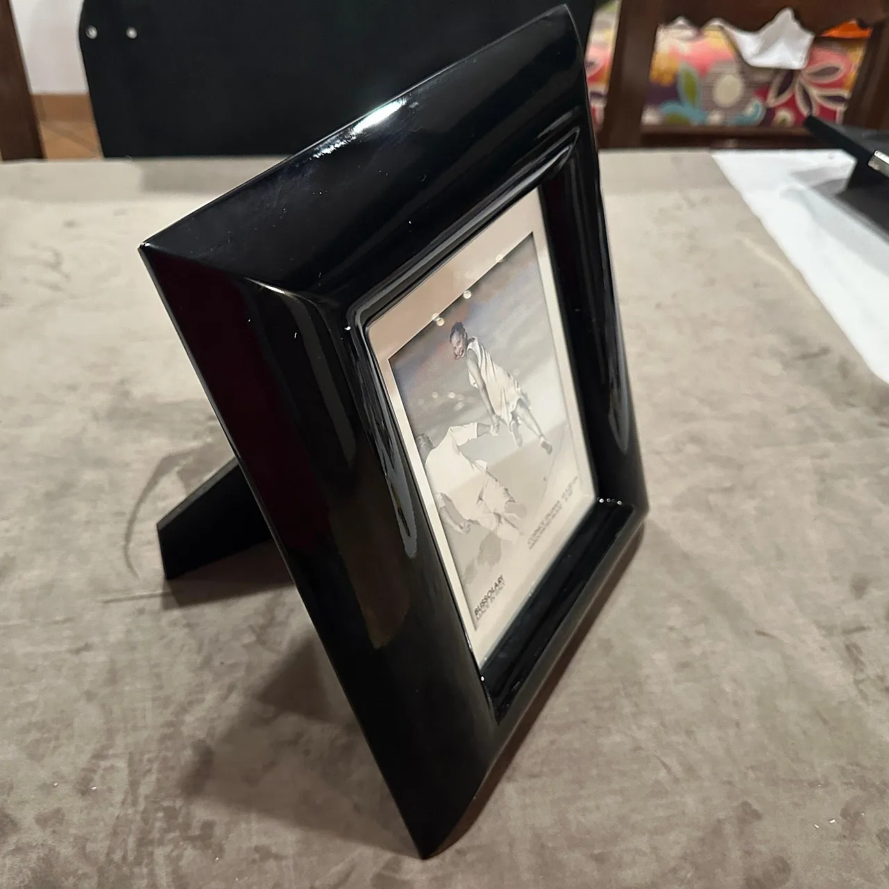Black lacquered wood picture frame by Bussolari, 1990s 4