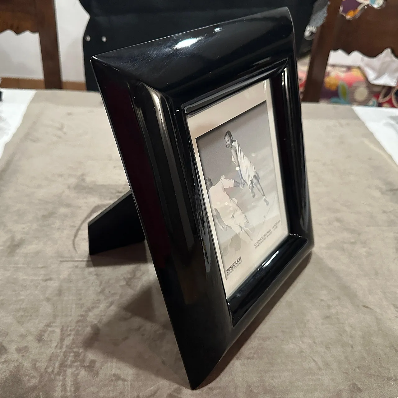 Black lacquered wood picture frame by Bussolari, 1990s 5