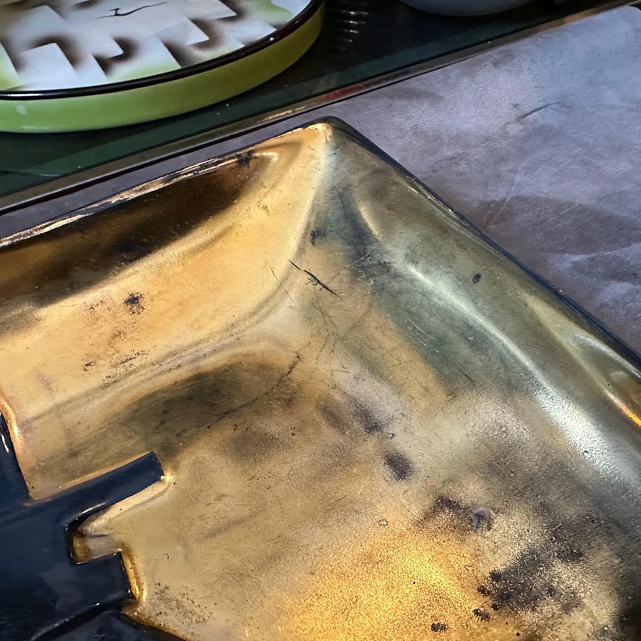 Gold and black ceramic vide poche by Capodimonte, 1980s 6