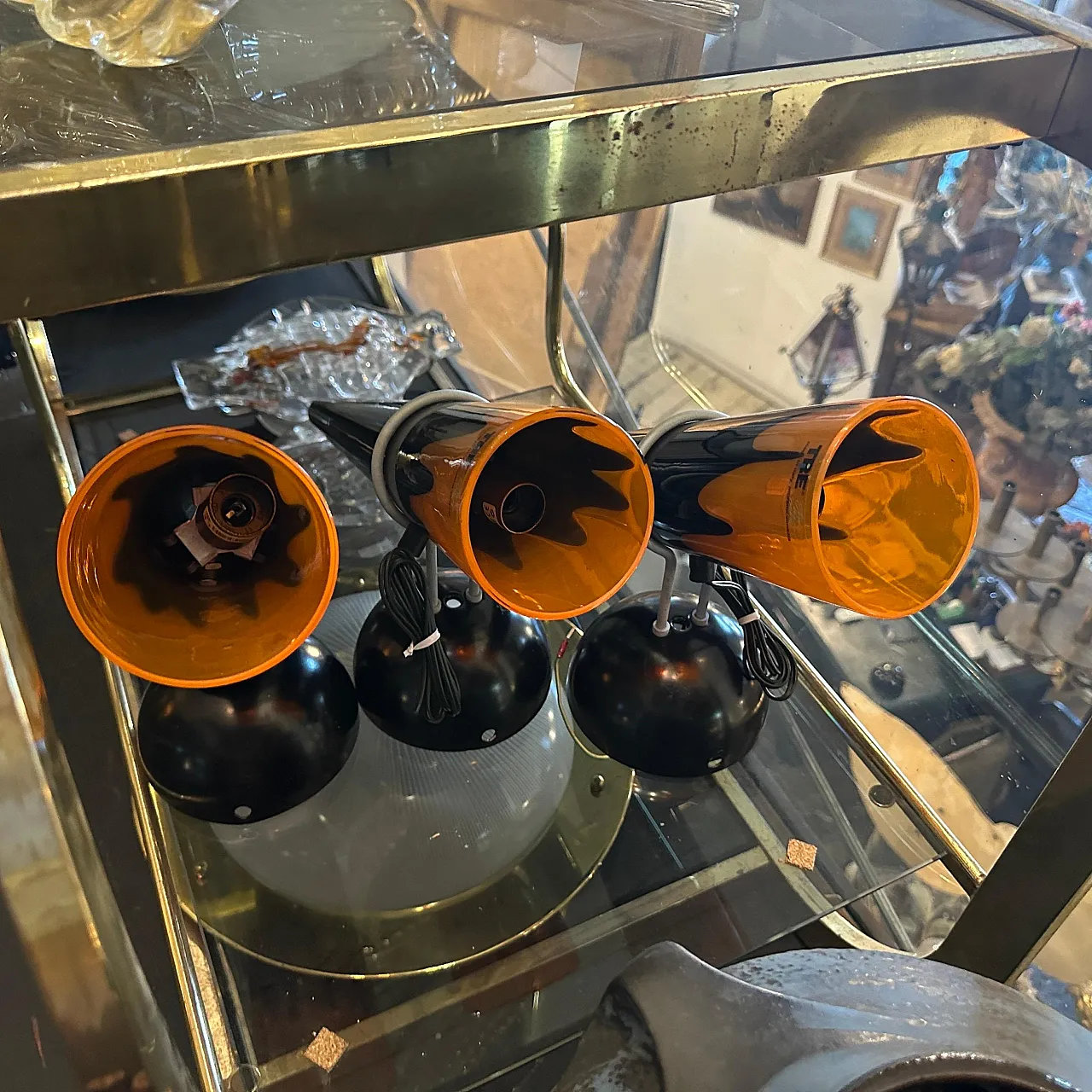 Applique in vetro di Murano e metallo di I Tre, anni '80 9