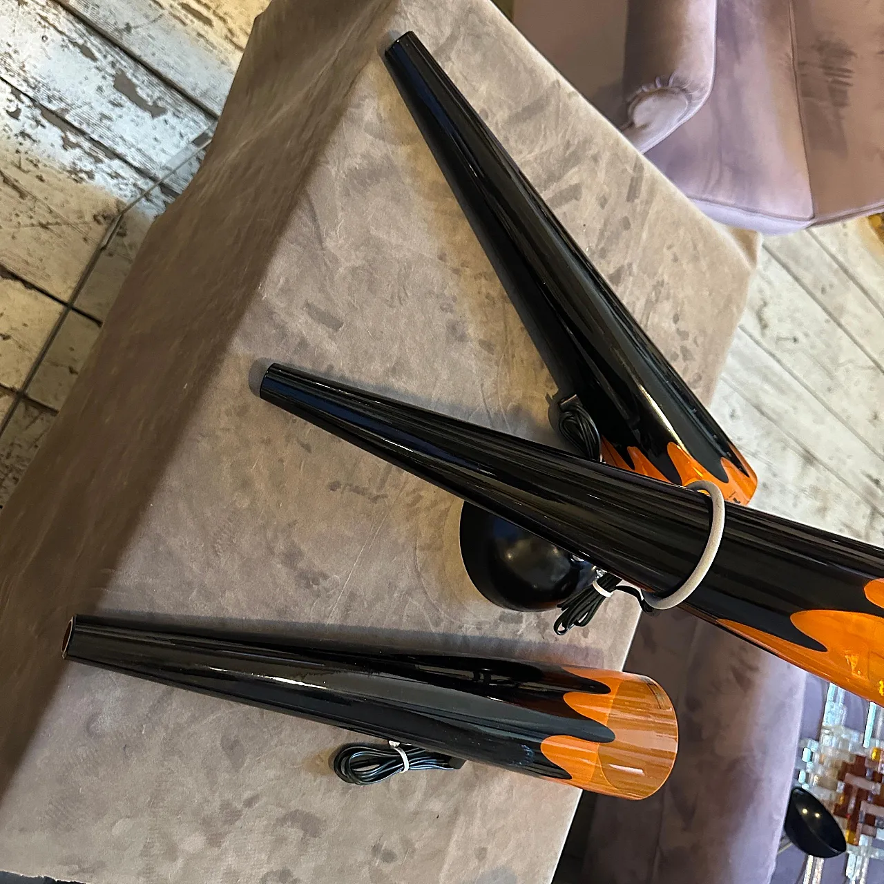 Applique in vetro di Murano e metallo di I Tre, anni '80 11